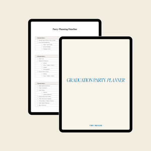 cream graduation party planner template