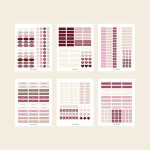 pink daily planner stickers
